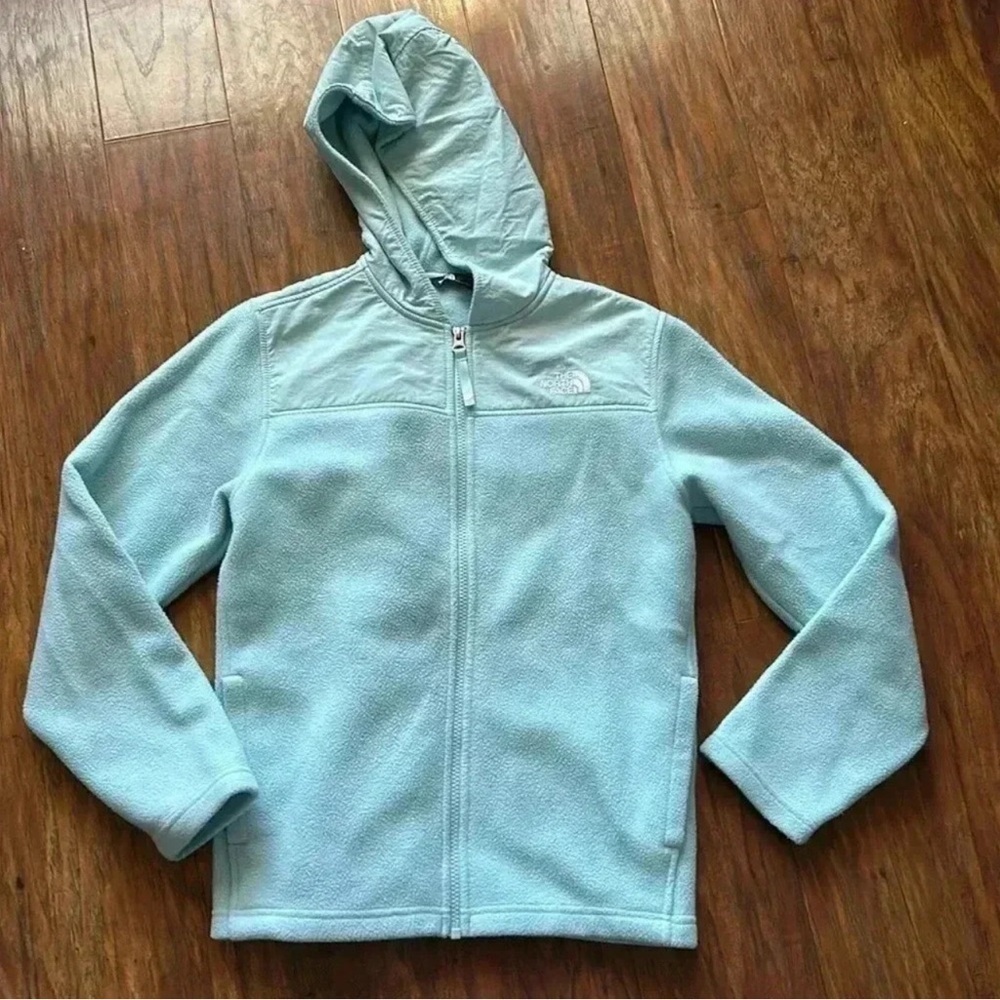 The North Face Full Zip Hoodie Girl’s Size Large in Glacier with pockets